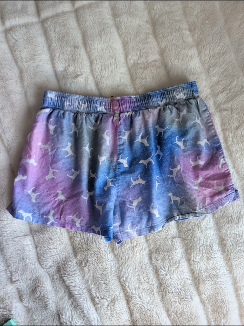 VS PINK Arctic Ice Blur Flannel Boxy Pajama Shorts XS